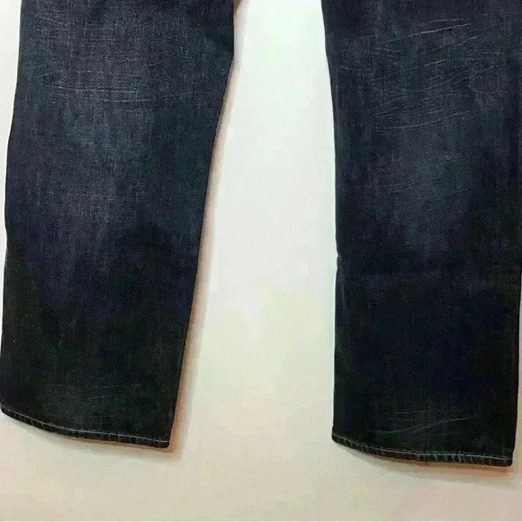 Guess Rebel Straight Leg Denim Jeans Mens 38x30 Dark Wash Blue 5 Pocket Casual - Picture 8 of 11